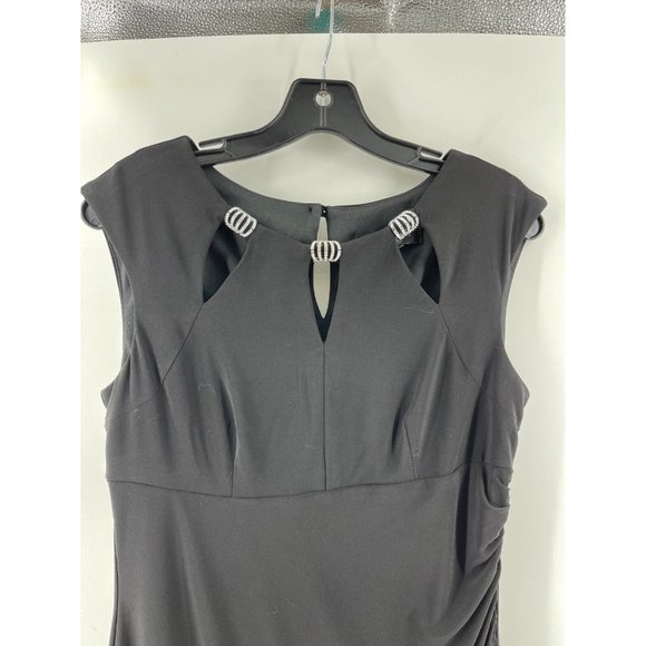 Scarlett Women's Black Sleeveless Cut Out Neck Party Cocktail Dress Size 8 - Picture 3 of 15